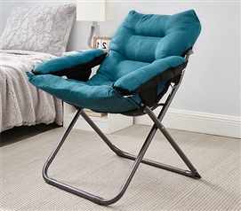 College Club Dorm Chair  Plush  Extra Tall  Teal Lake Blue