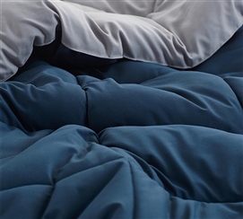 Nightfall Navy/Alloy Full Comforter - Oversized Full XL Bedding