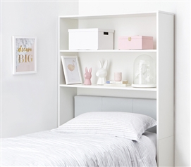 Yak About It Decorative Dorm Shelf  Over Bed Shelving Unit  White