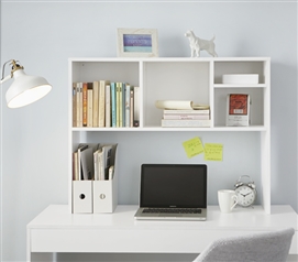 The College Cube  Dorm Desk Bookshelf  White