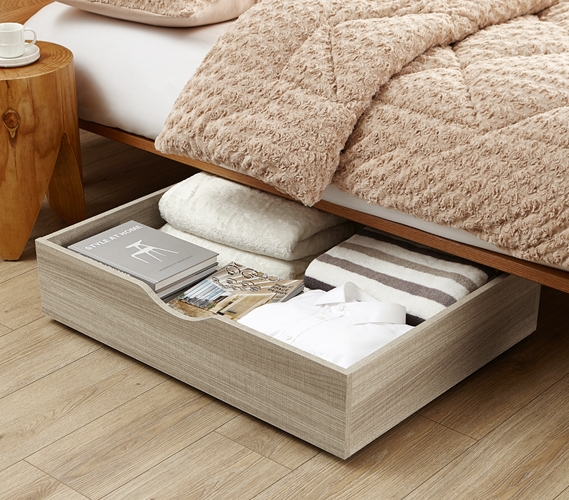 The Storage MAX - Underbed Wooden Organizer With Wheels - Natural