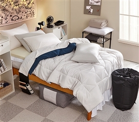 Low Cost Reversible Cotton and Microfiber Dorm Bedding Twin XL 