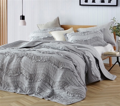 Comfortable College Quilt Must Have Glacier Gray Twin XL Bedding One of ...