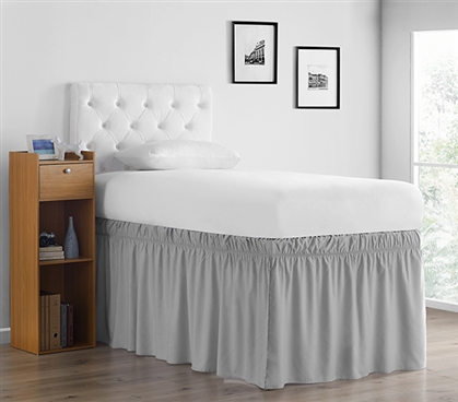 Wrap Around Bed Skirt Gray Bed Skirt Twin XL Bedding Essential Dorm ...